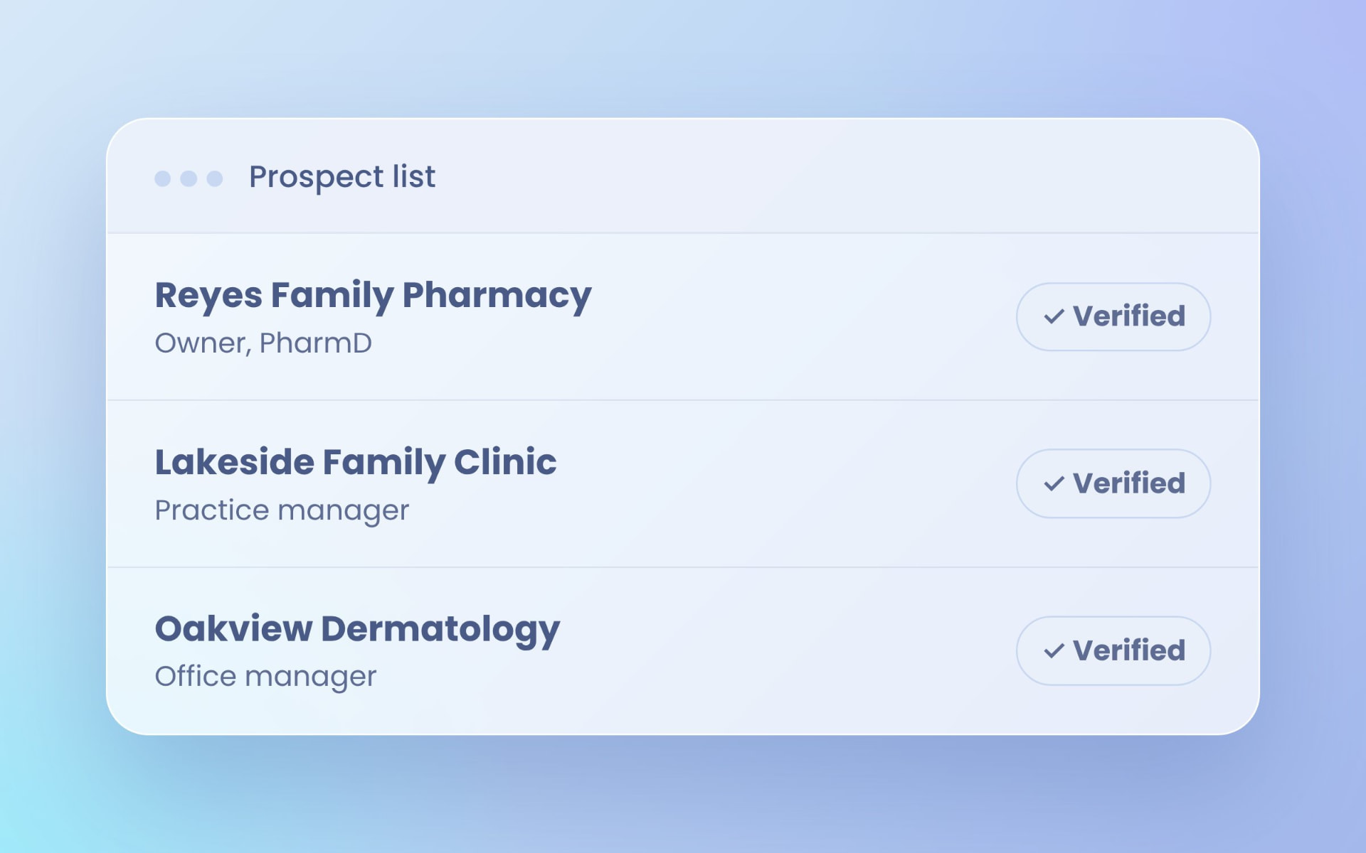 A researched prospect list of pharmacy decision-makers with verified emails